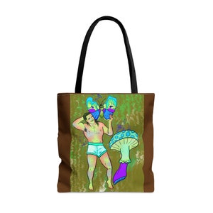 fantasy male pin up and Pegasus Tote Bag (AOP)