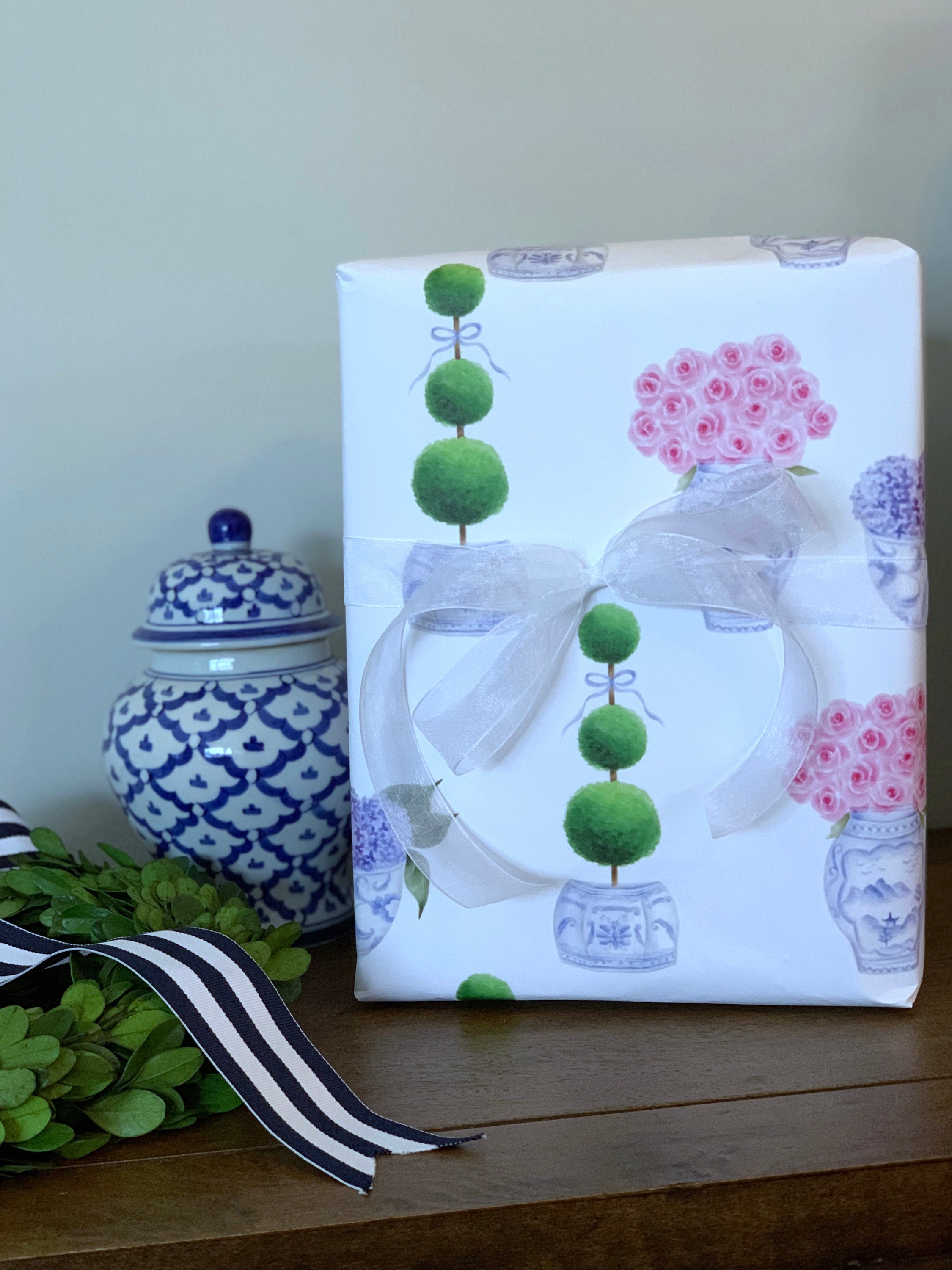 Ginger Jar Wrapping Paper Etsy
