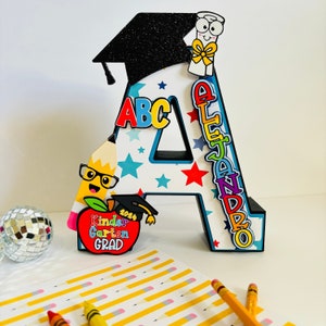 Letras 3D para formatura do jardim de infância, decorações para festa de formatura do jardim de infância, letras 3D personalizadas, formatura pré-escolar, formatura do jardim de infância 2025