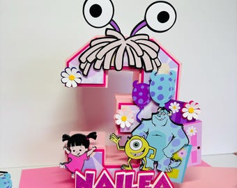 Decoración para fiesta de cumpleaños de Monsters Inc.: Letras 3D