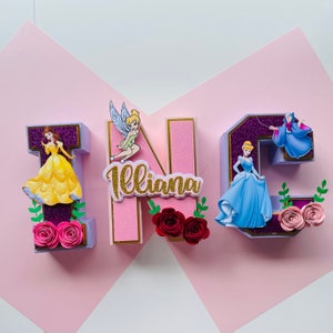 princess party decor, princess 3D letter, princess party theme, princess Birthday, princess birthday decorate, princess birthday