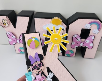 Minnie Mouse 3D-letter, aangepast feestdecor