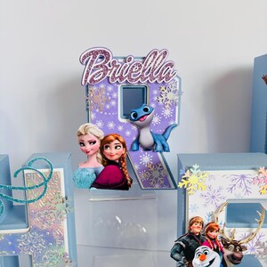 Letras personalizadas em 3D com o nome da Elsa de Frozen para festa de aniversário, decoração em cartolina. imagem 4