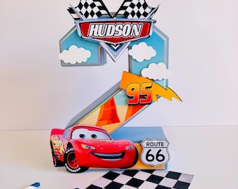 Cars Birthday 3D Number: Route 66 Party Decoration