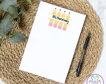 Personalized Teacher Notepad, Custom Stationery Gift