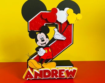 Mickey Mouse Birthday Decoration: Custom 3D Number
