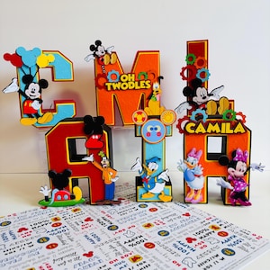 Mickey Mouse Birthday Party Decor: Custom 3D Letter