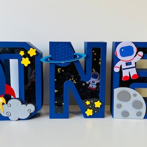 Decoración de fiesta de cumpleaños del espacio exterior, decoración de cumpleaños del primer viaje alrededor del sol, letras 3D del espacio exterior, cumpleaños del espacio exterior