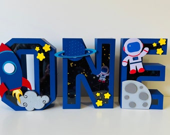 First trip around the sun party decoration, two the moon decoration, outer space 3D letter, outer space birthday, astronaut birthday decor