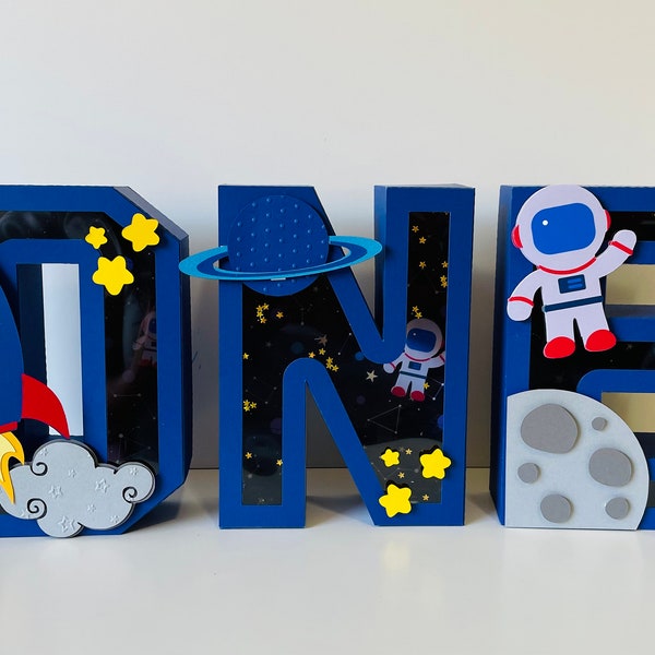 First trip around the sun party decoration, two the moon decoration, outer space 3D letter, outer space birthday, astronaut birthday decor