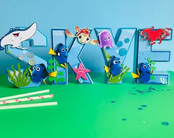 Finding Dory 3D Letters: Custom Birthday Party Decor