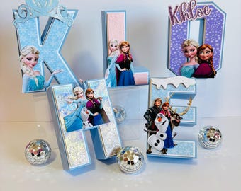 Letra 3D de Frozen: Decoración personalizada para fiesta de cumpleaños