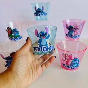 Stitch Birthday Party Cups: Lilo and Stitch Decor, Personalized Favors