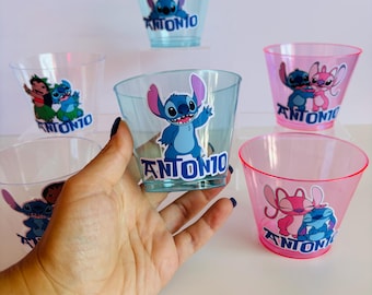 Stitch Birthday Party Cups: Lilo and Stitch Decor, Personalized Favors