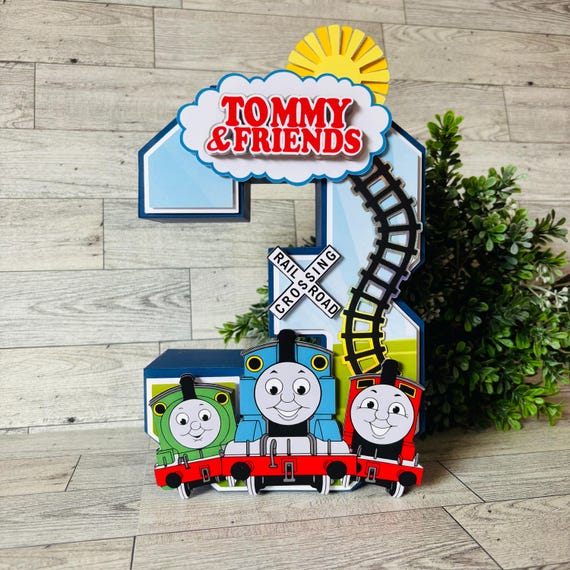 Thomas Train Birthday Number Decoration, Personalized Party Centerpiece, Thomas and Friends Decor