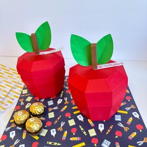 Apple Gift Box: Teacher Appreciation, Personalized Cardstock Treat Box