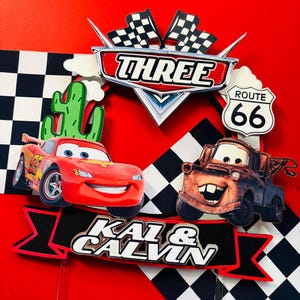 Personalized Lightning McQueen Cake Topper: Cars Party Decor