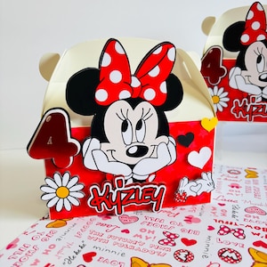 Minnie Mouse Birthday Party Favor Boxes: Custom Treat Boxes