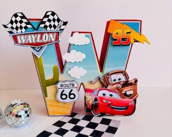 Cars Birthday 3D Letter: Route 66 Lightning McQueen Party Decor