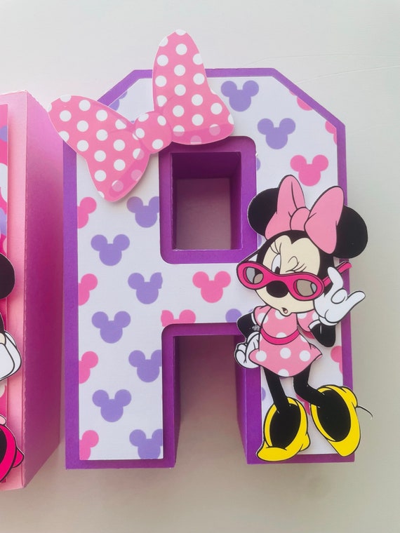 Decoración fiesta Minnie Mouse, fiesta cumpleaños Minnie Mouse, Minnie Mouse,  decoraciones cumpleaños, fiesta Minnie Mouse, letras 3D Minnie Mouse -   México