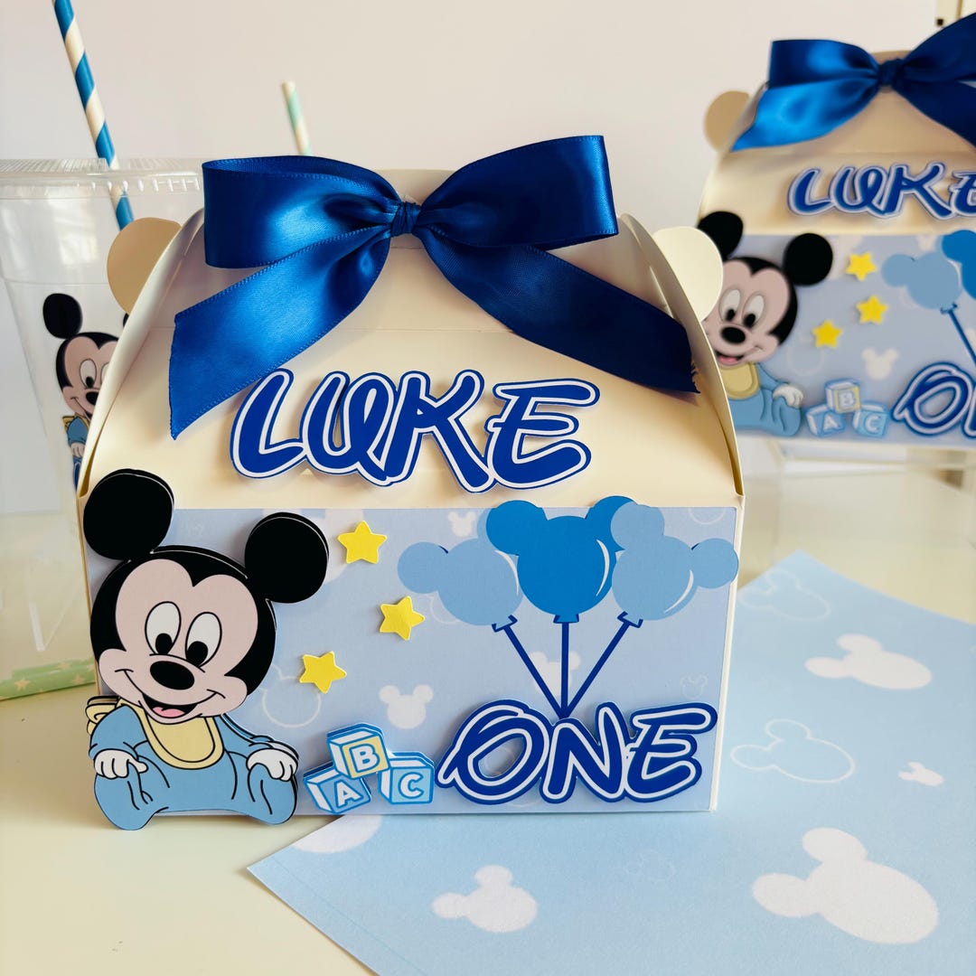 Baby Mickey Birthday Favor Boxes, Baby Mickey Birthday Party Box ...