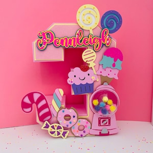 Candyland party decor, candyland 3D letter, candyland birthday decor, candyland birthday party, candyland centerpieces, ice cream party