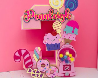 Candyland 3D Letter: Custom Birthday Party Centerpiece