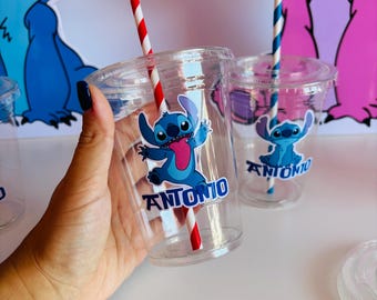 Personalized Stitch Birthday Cups, Lilo and Stitch Party Favors