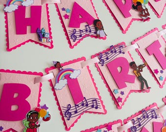 Banner de cumpleaños de Gracie's Corner: decoración para fiestas de cartulina de 5"