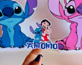 Stitch Birthday Stickers: Party Favor Labels, Vinyl, 2.5"