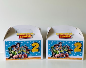 Cajas de regalo para fiestas de Toy Story: cajas de regalo de cumpleaños personalizadas