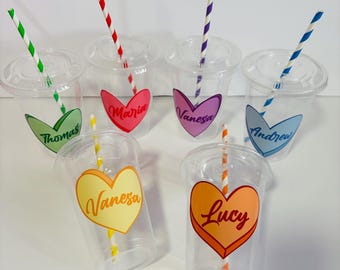 Personalized Valentines Day Cups: Kids Party Favors