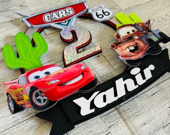 Lightning McQueen Cake Topper: Personalized Cars Party Decor
