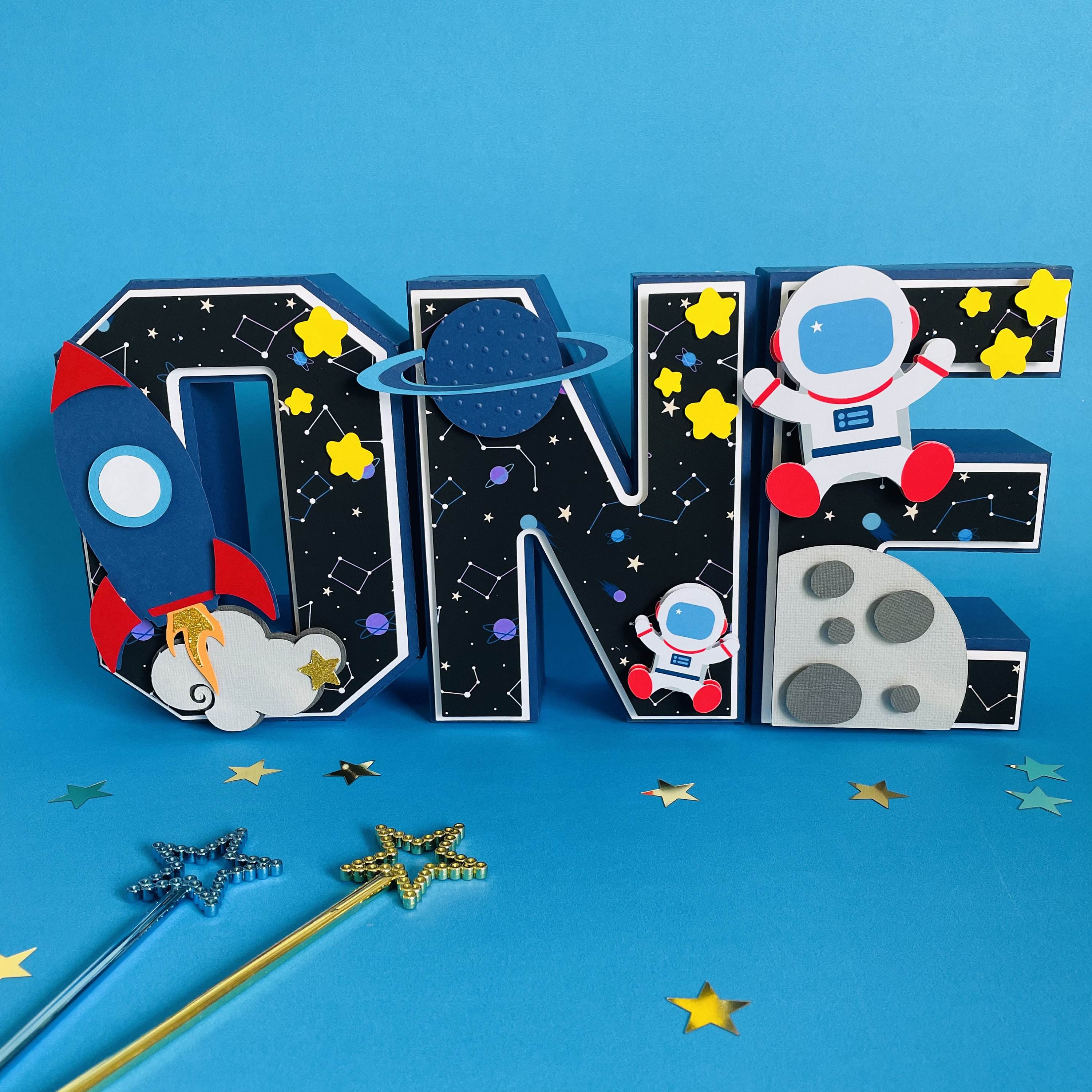 Outer Space 3D Letter: First Trip Around the Sun Party Decor