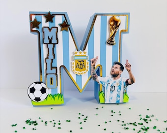 Argentinsk fotbollsbokstav i 3D: Anpassad sportfestdekoration