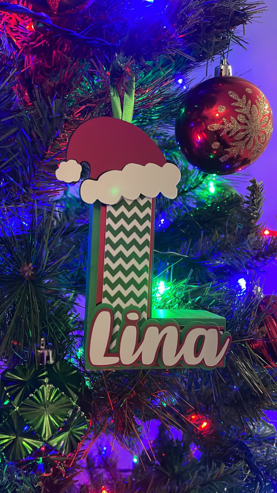 Monogramam Christmas Ornaments Name Ornaments Christmas Etsy