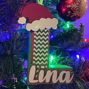Adornos navideños personalizados, adornos con nombres, regalos de Navidad, adornos de monograma navideño, adornos de brillo, adornos personalizados