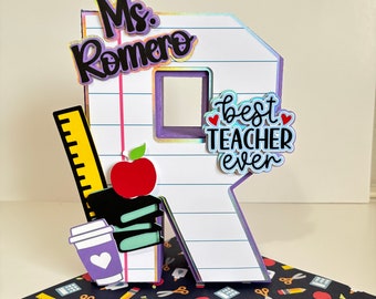 Personalized 3D Teacher Letter: Custom Cardstock Initial