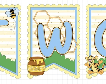 Banner de trona de Winnie the Pooh: decoración para el primer cumpleaños