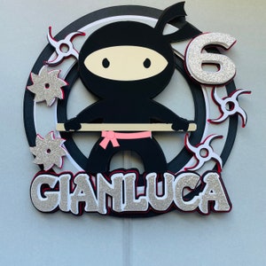 Personalisierte Ninja Birthday Cake Topper: Handgemachte Partydekoration