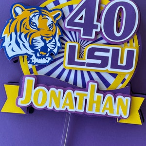 LSU cake topper, lsu  party, Lsu party decor, Lsu birthday party,  lsu birthday, Lsu football decor , LSU football, lsu football cake topper
