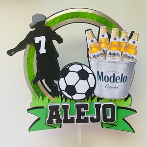 Modelo beer party decor, modelo beer cake topper, soccer party decor, soccer caketopper, soccer and beer party, cerveza modelo fiesta decor