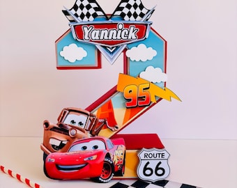 Cars Birthday 3D Number: Route 66 Lightning McQueen Party Decor