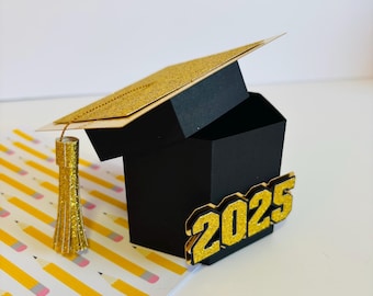 2025 Graduation Gift Box, Glitter Gold Cardstock, Personalized