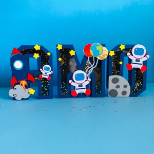 Decoración de fiesta de cumpleaños del espacio exterior, decoración de cumpleaños del primer viaje alrededor del sol, letras 3D del espacio exterior, cumpleaños del espacio exterior