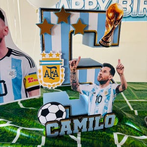 Soccer Argentina 3D Letter, Soccer Birthday Party Decorations, Argentina Themed Soccer Party Decor, Custom 3D Letter, Sports Theme Party