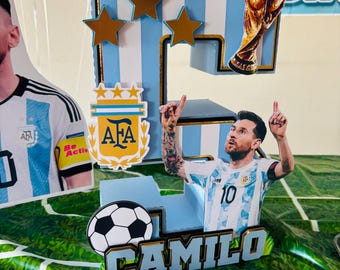 Argentinsk fotbollsbokstav i 3D: Anpassad sportfestdekoration