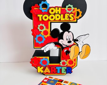 Decoración de cumpleaños con números de Mickey Mouse Clubhouse: Decoración personalizada para fiestas