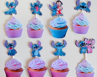 Stitch Cupcake Toppers: Birthday Party Decorations