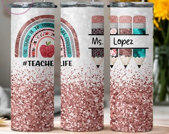 Vaso personalizado para profesores: Taza de viaje metálica impresa de 20 oz
